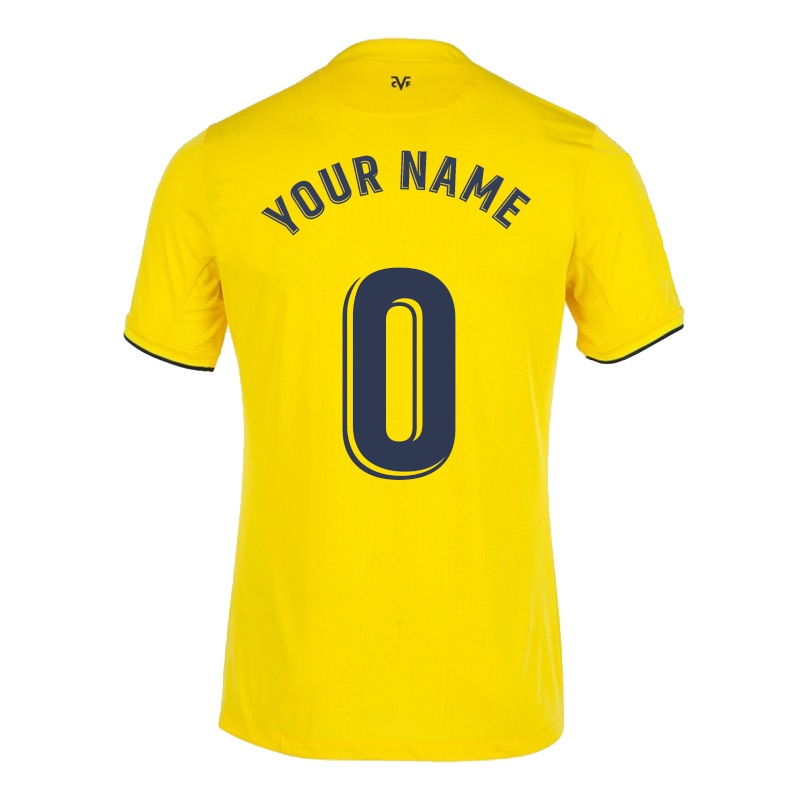 Hombre Camiseta Tu Nombre #0 Amarillo 1ª Equipación 2021/22 La Camisa Z441