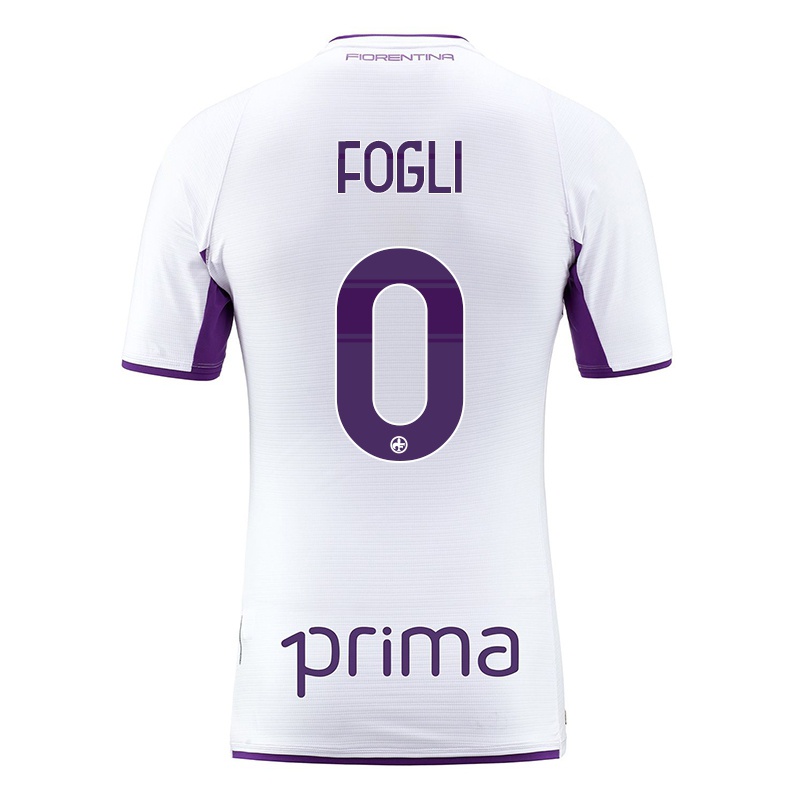 Hombre Camiseta Gabriele Fogli #0 Blanco 2ª Equipación 2021/22 La Camisa Z594