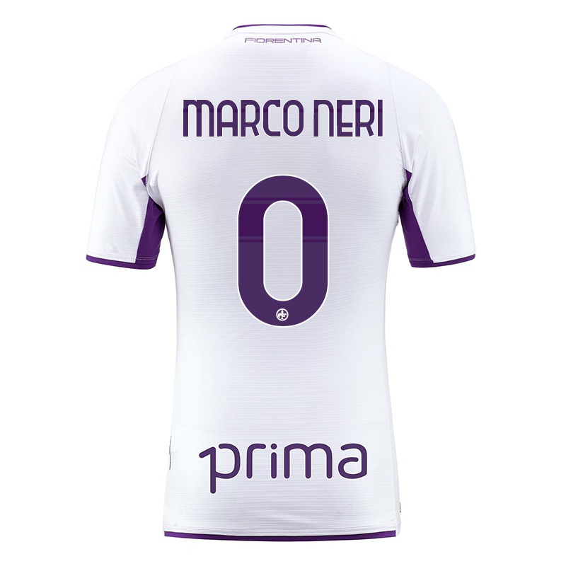 Hombre Camiseta Gian Marco Neri #0 Blanco 2ª Equipación 2021/22 La Camisa Z606