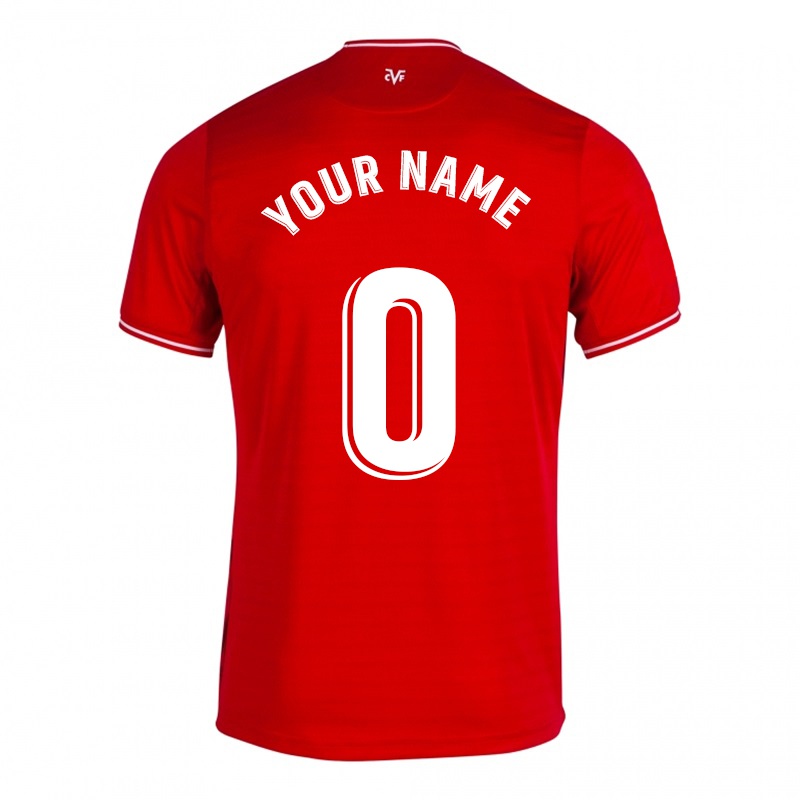 Hombre Camiseta Tu Nombre #0 Rojo 2ª Equipación 2021/22 La Camisa Z622
