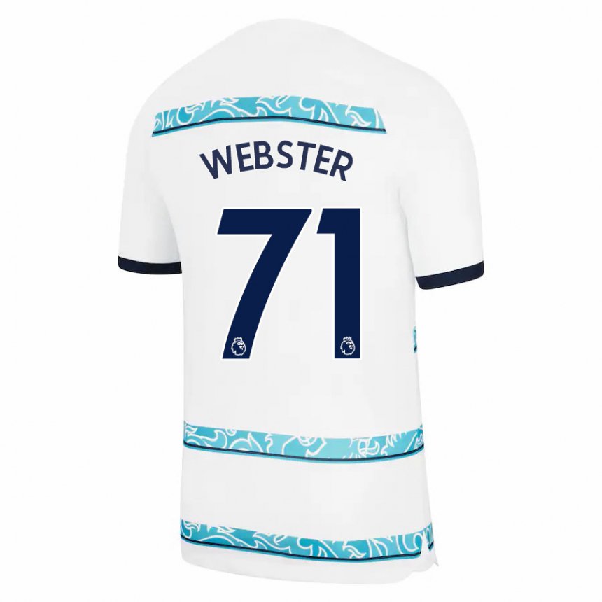 Niño Camiseta Charlie Webster #71 Blanco Azul Claro Equipación Tercera 2022/23 La Camisa