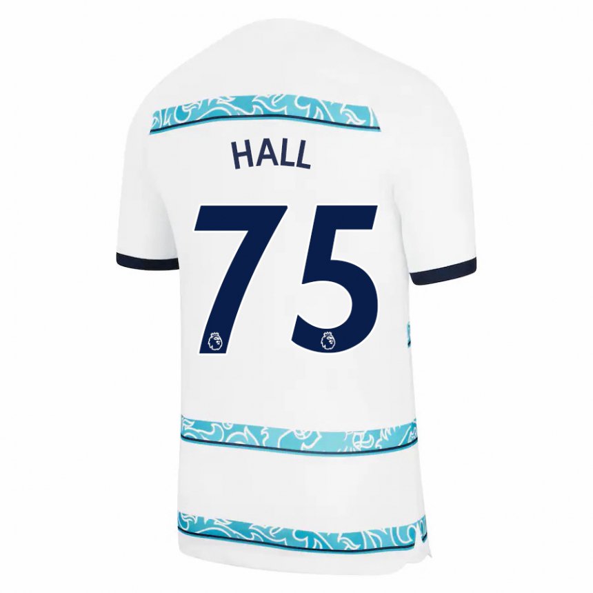 Niño Camiseta Lewis Hall #75 Blanco Azul Claro Equipación Tercera 2022/23 La Camisa
