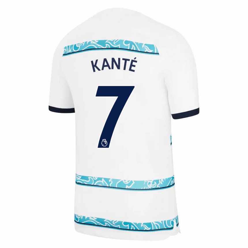 Niño Camiseta N'golo Kante #7 Blanco Azul Claro Equipación Tercera 2022/23 La Camisa