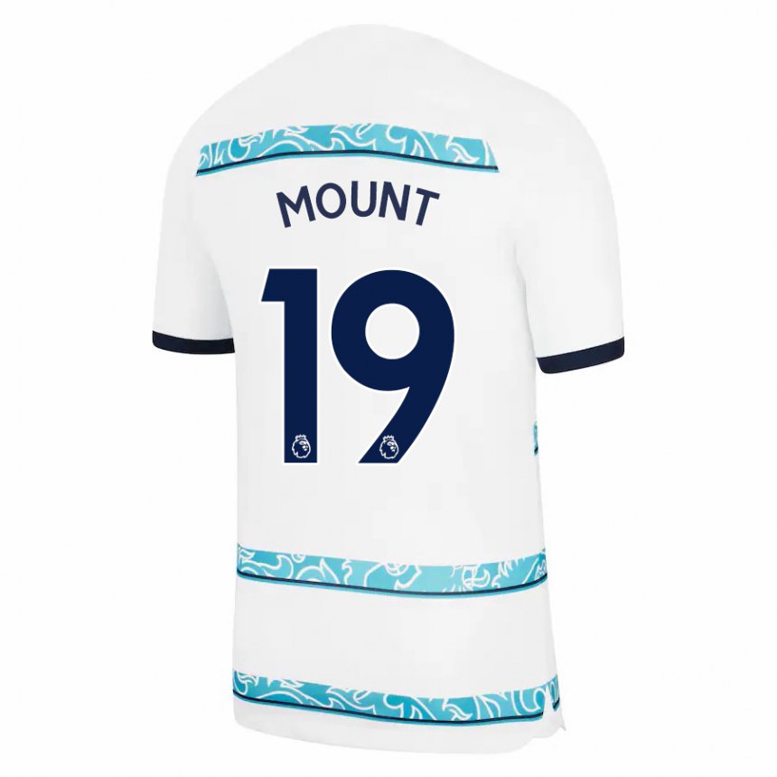 Niño Camiseta Mason Mount #19 Blanco Azul Claro Equipación Tercera 2022/23 La Camisa