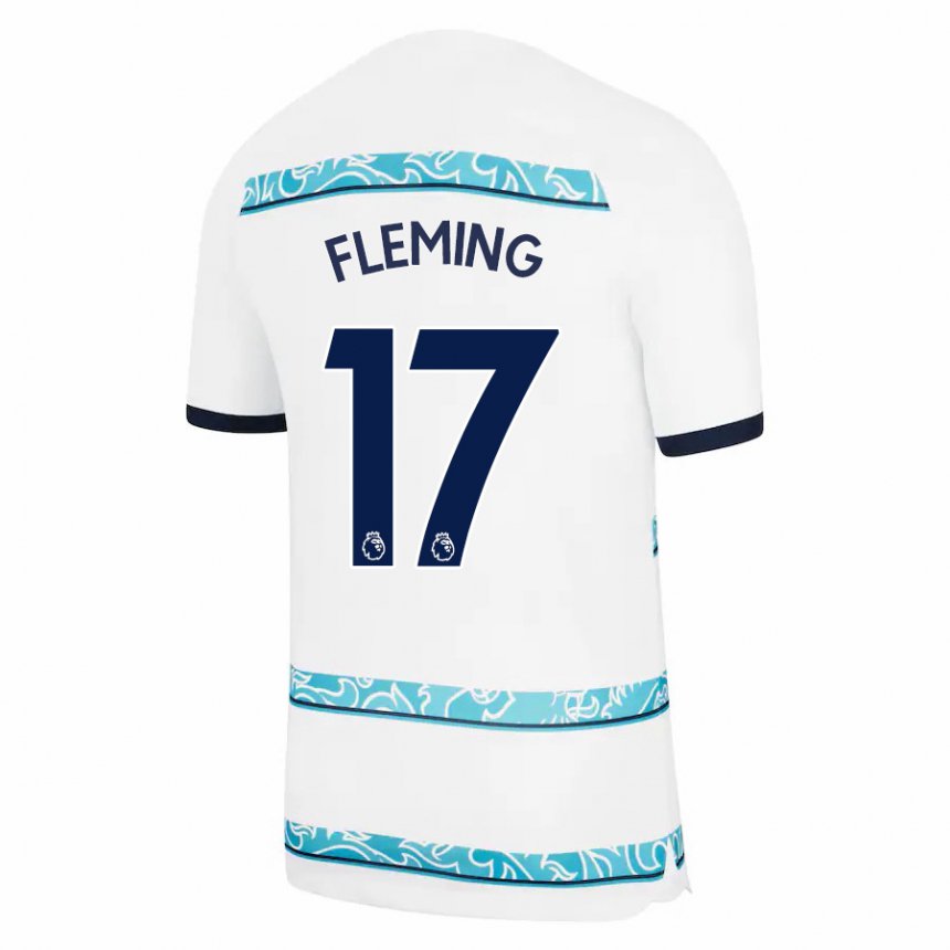 Niño Camiseta Jessie Fleming #17 Blanco Azul Claro Equipación Tercera 2022/23 La Camisa