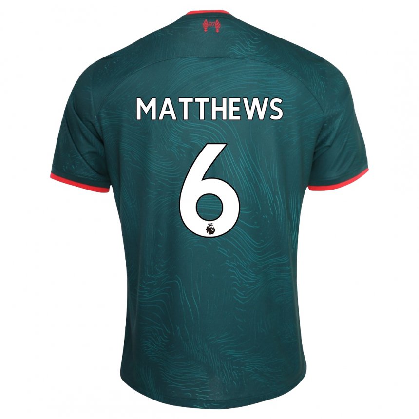 Niño Camiseta Jasmine Matthews #6 Verde Oscuro Equipación Tercera 2022/23 La Camisa