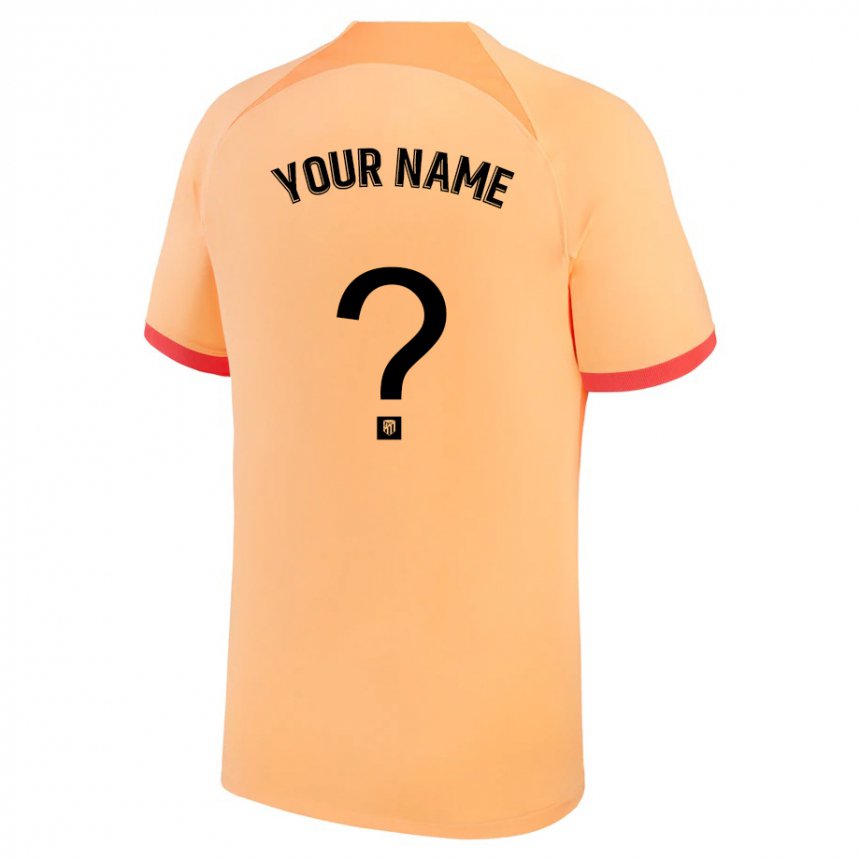 Niño Camiseta Su Nombre #0 Naranja Claro Equipación Tercera 2022/23 La Camisa