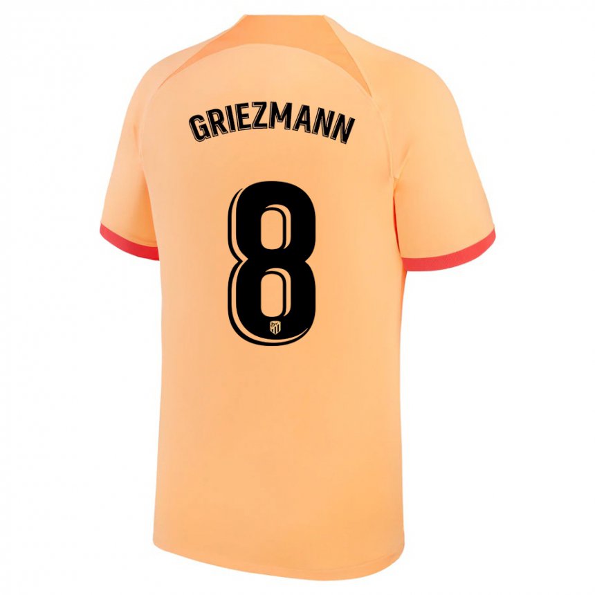 Niño Camiseta Antoine Griezmann #8 Naranja Claro Equipación Tercera 2022/23 La Camisa