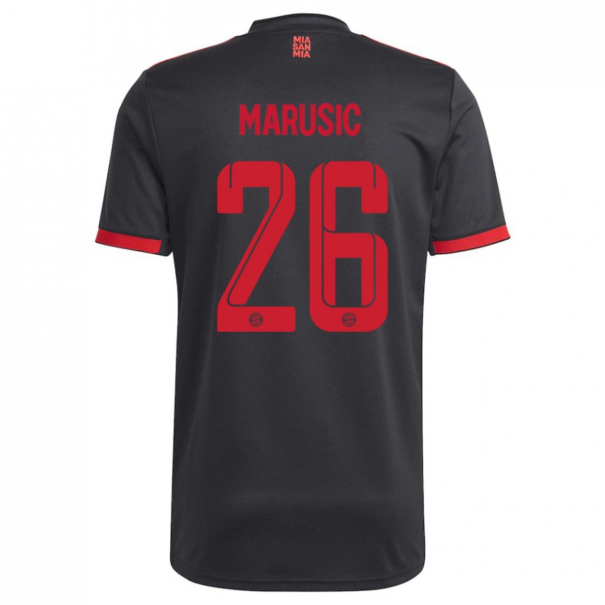 Niño Camiseta Gabriel Marusic #26 Negro Y Rojo Equipación Tercera 2022/23 La Camisa