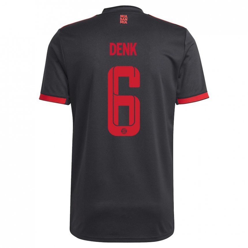 Niño Camiseta Luca Denk #6 Negro Y Rojo Equipación Tercera 2022/23 La Camisa