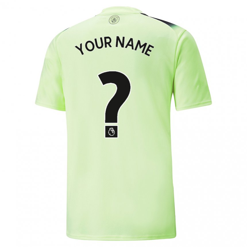 Niño Camiseta Su Nombre #0 Verde Gris Oscuro Equipación Tercera 2022/23 La Camisa
