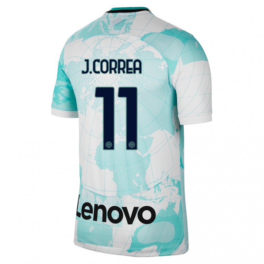 Hombre Camiseta Joaquin Correa #11 Verde Claro Blanco Equipación Tercera 2022/23 La Camisa