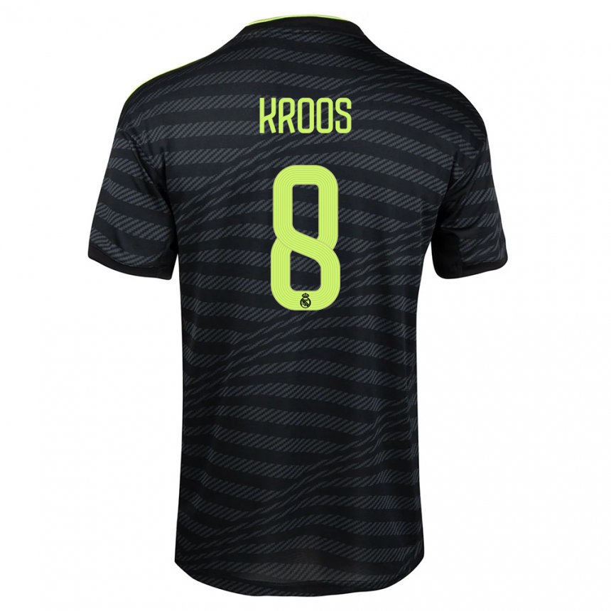 Hombre Camiseta Toni Kroos #8 Negro Gris Oscuro Equipación Tercera 2022/23 La Camisa