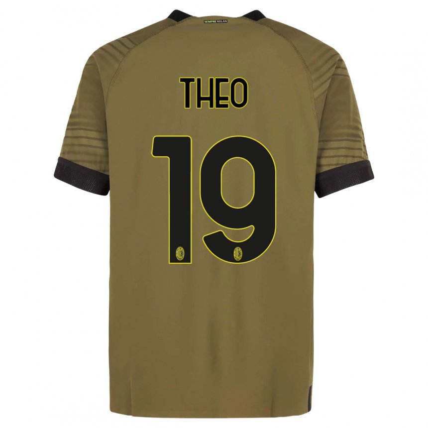 Hombre Camiseta Theo Hernandez #19 Verde Oscuro Negro Equipación Tercera 2022/23 La Camisa