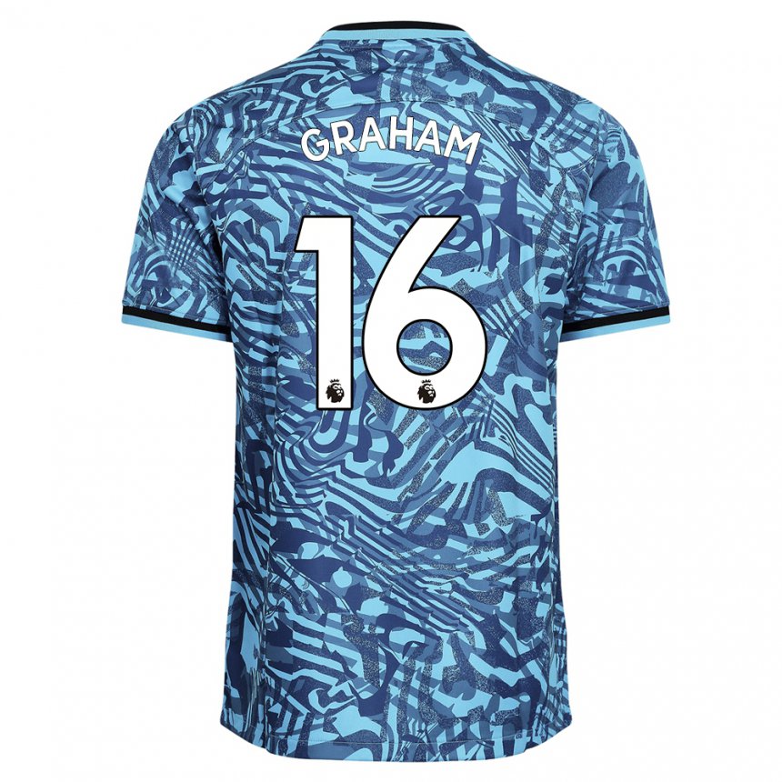 Hombre Camiseta Kit Graham #16 Azul Azul Marino Equipación Tercera 2022/23 La Camisa