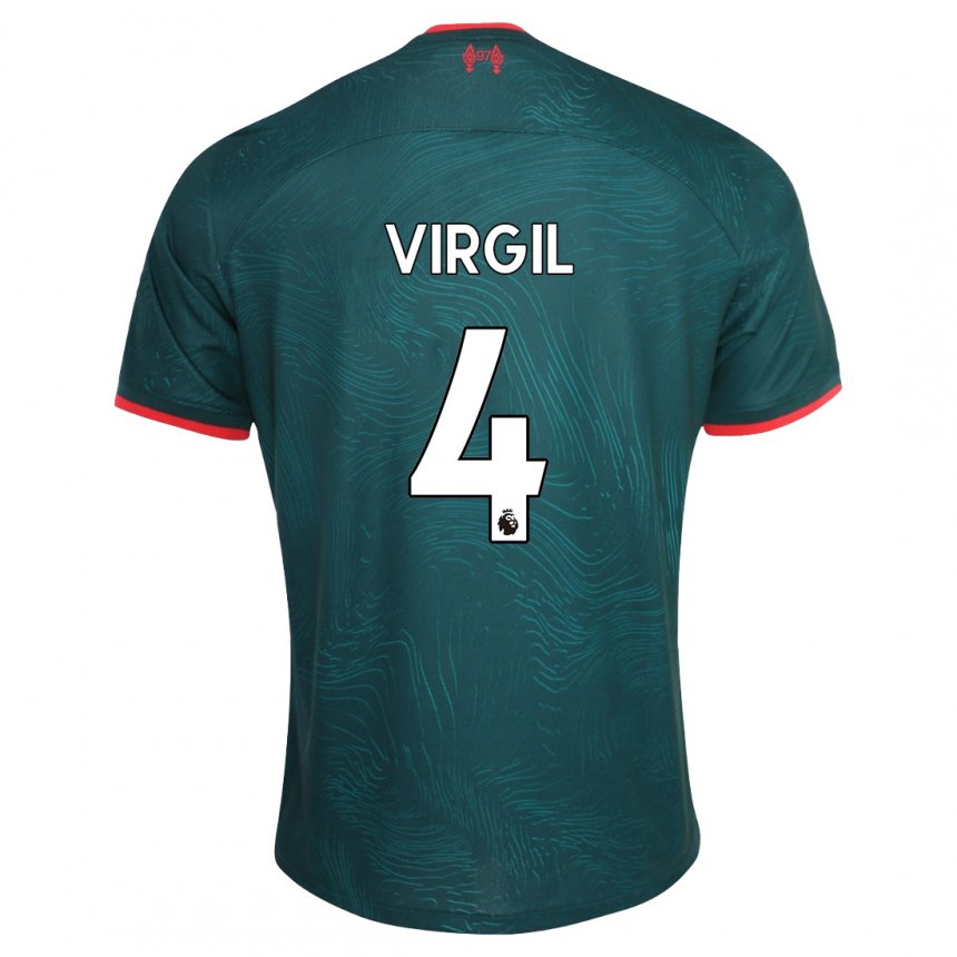 Mujer Camiseta Virgil Van Dijk #4 Verde Oscuro Equipación Tercera 2022/23 La Camisa