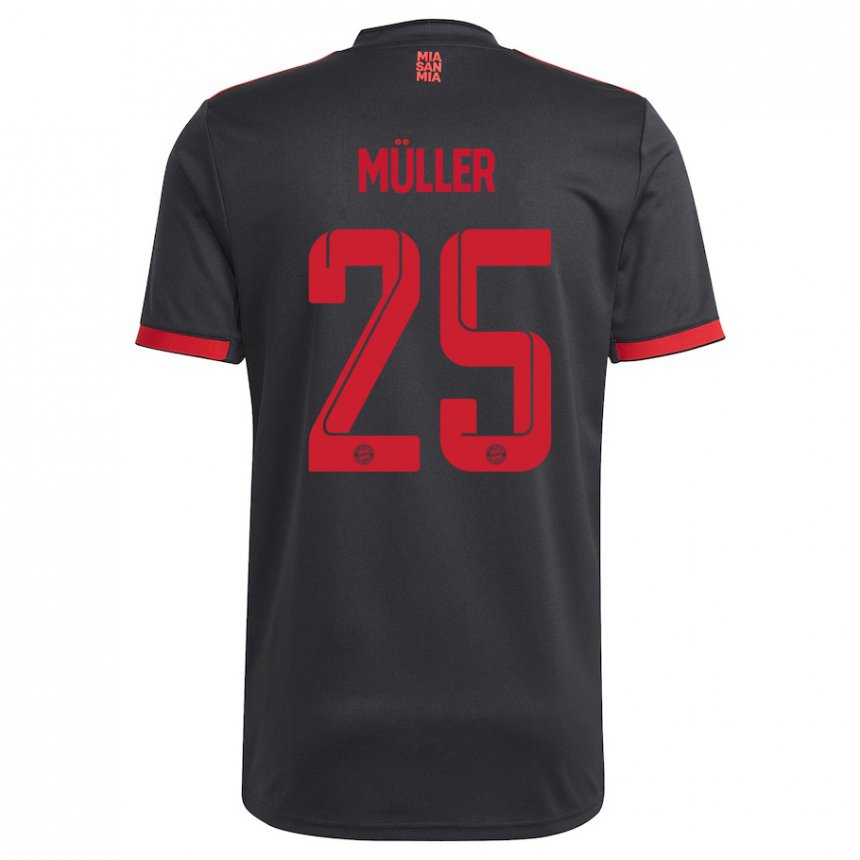 Mujer Camiseta Thomas Muller #25 Negro Y Rojo Equipación Tercera 2022/23 La Camisa