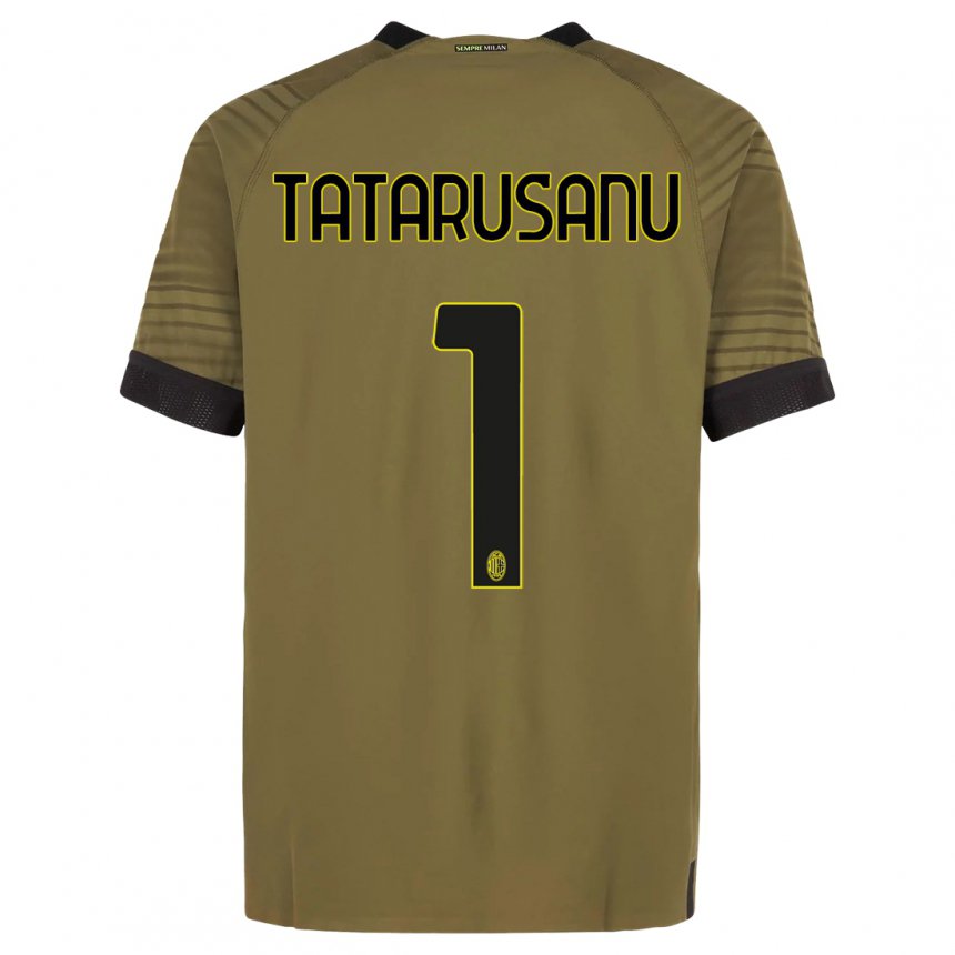 Mujer Camiseta Ciprian Tatarusanu #1 Verde Oscuro Negro Equipación Tercera 2022/23 La Camisa