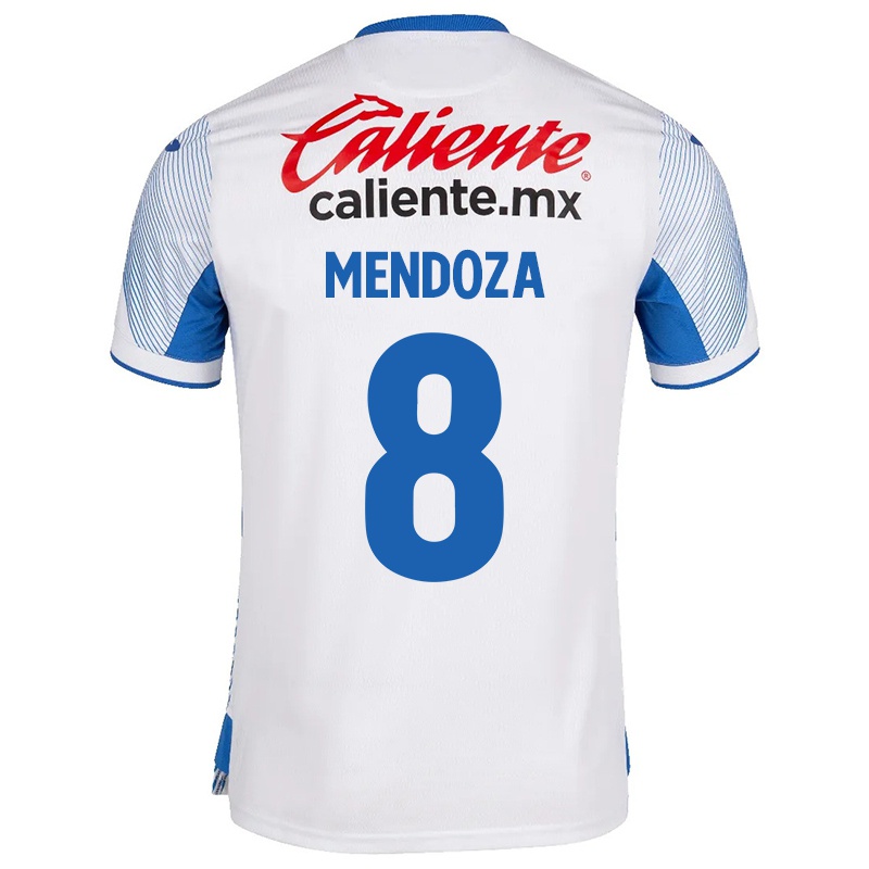 Mujer Camiseta Luis Mendoza #8 Blanco 2ª Equipación 2021/22 La Camisa