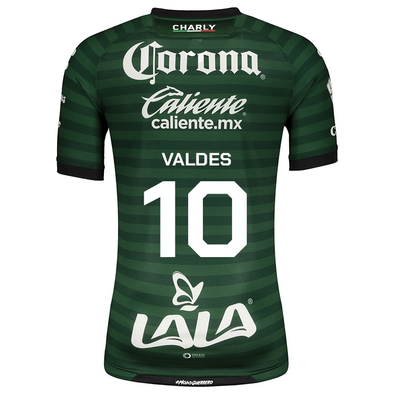 Mujer Camiseta Diego Valdes #10 Blanco Verde 2ª Equipación 2021/22 La Camisa