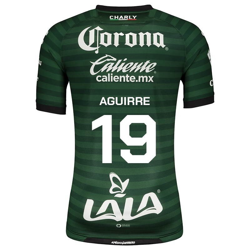 Mujer Camiseta Eduardo Aguirre #19 Blanco Verde 2ª Equipación 2021/22 La Camisa