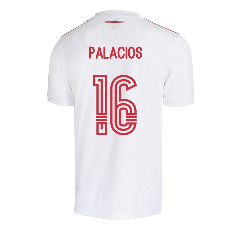 Mujer Camiseta Carlos Palacios #16 Blanco 2ª Equipación 2021/22 La Camisa