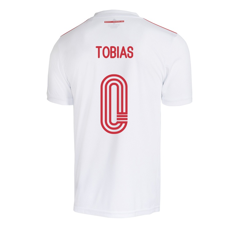 Mujer Camiseta Vinicius Tobias #0 Blanco 2ª Equipación 2021/22 La Camisa