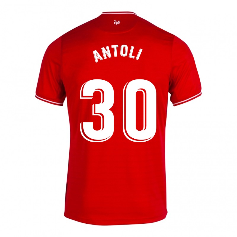 Mujer Camiseta Paula Antoli #30 Rojo 2ª Equipación 2021/22 La Camisa