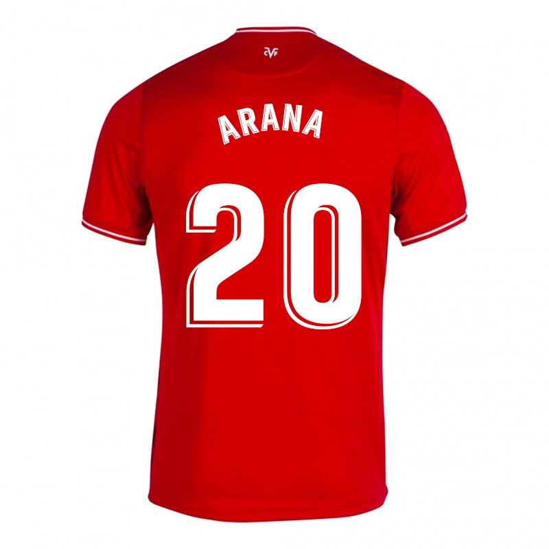 Mujer Camiseta Juan Carlos Arana #20 Rojo 2ª Equipación 2021/22 La Camisa