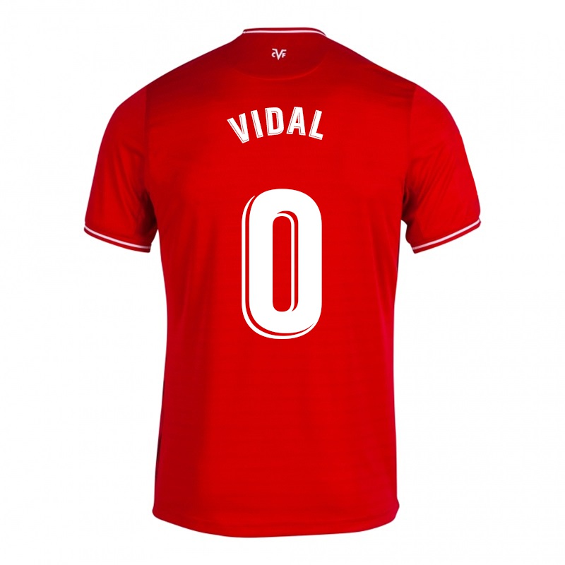 Mujer Camiseta Pau Vidal #0 Rojo 2ª Equipación 2021/22 La Camisa