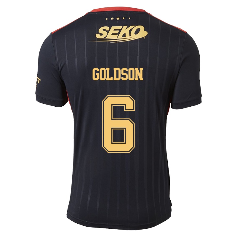 Mujer Camiseta Connor Goldson #6 Negro 2ª Equipación 2021/22 La Camisa