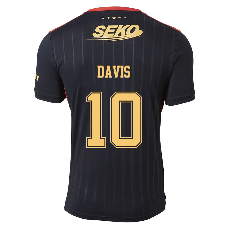 Mujer Camiseta Steven Davis #10 Negro 2ª Equipación 2021/22 La Camisa