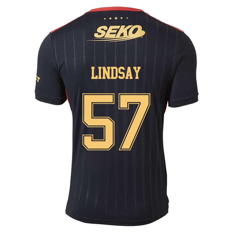 Mujer Camiseta Charlie Lindsay #57 Negro 2ª Equipación 2021/22 La Camisa