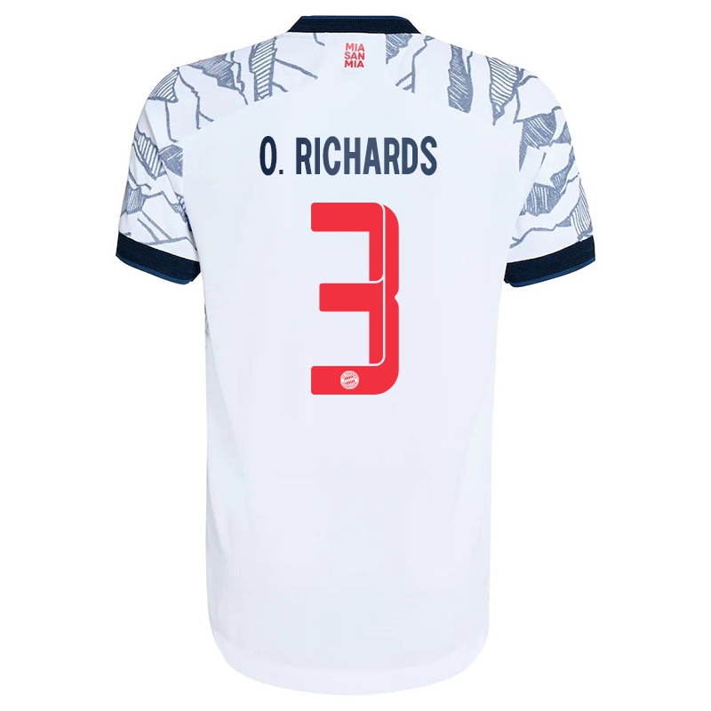 Mujer Camiseta Omar Richards #3 Gris Blanco 3ª Equipación 2021/22 La Camisa
