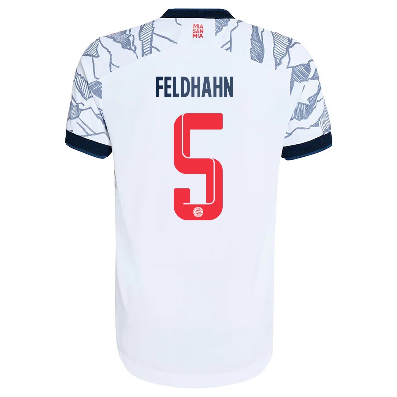 Mujer Camiseta Nicolas Feldhahn #5 Gris Blanco 3ª Equipación 2021/22 La Camisa
