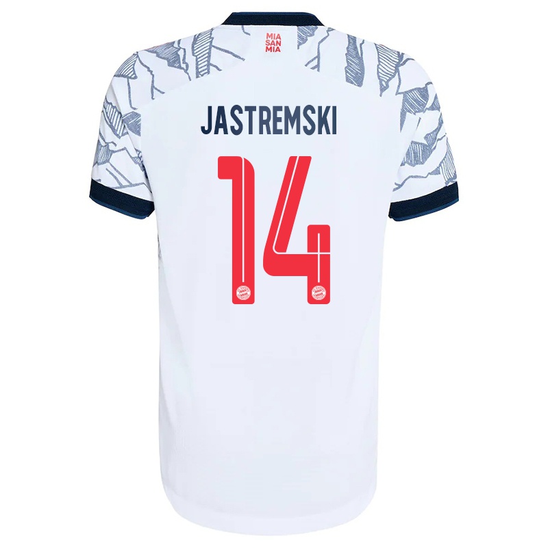 Mujer Camiseta Lenn Jastremski #14 Gris Blanco 3ª Equipación 2021/22 La Camisa