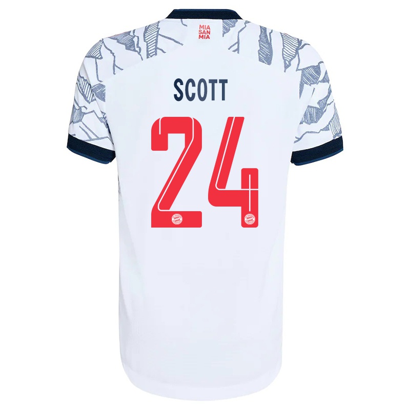 Mujer Camiseta Christopher Scott #24 Gris Blanco 3ª Equipación 2021/22 La Camisa
