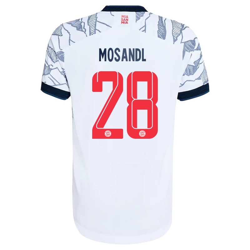 Mujer Camiseta Moritz Mosandl #28 Gris Blanco 3ª Equipación 2021/22 La Camisa