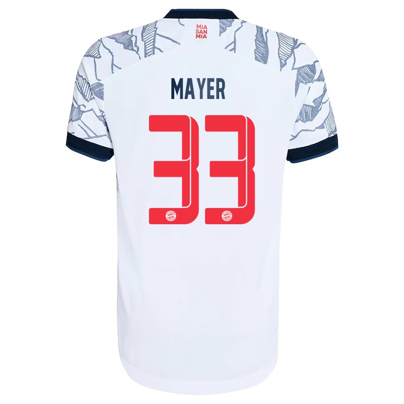 Mujer Camiseta Jakob Mayer #33 Gris Blanco 3ª Equipación 2021/22 La Camisa