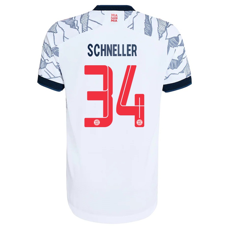Mujer Camiseta Lukas Schneller #34 Gris Blanco 3ª Equipación 2021/22 La Camisa