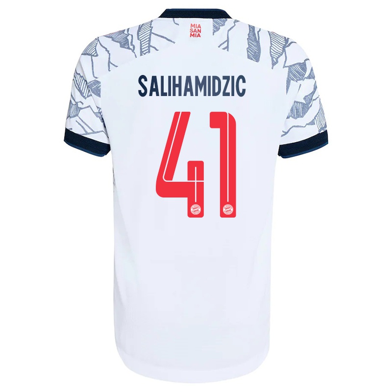 Mujer Camiseta Nick Salihamidzic #41 Gris Blanco 3ª Equipación 2021/22 La Camisa