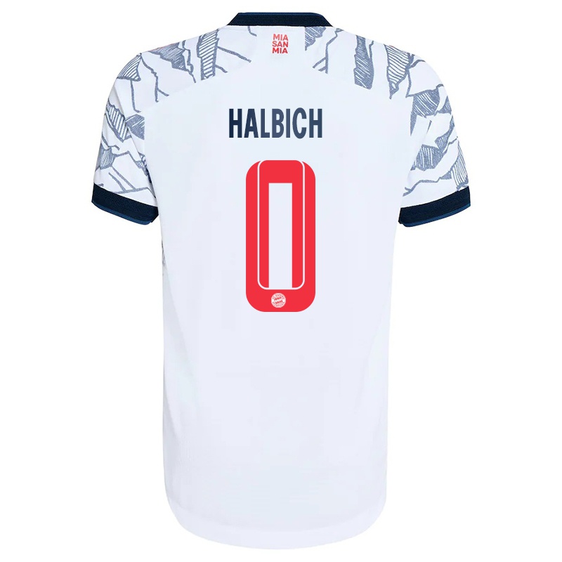 Mujer Camiseta David Halbich #0 Gris Blanco 3ª Equipación 2021/22 La Camisa