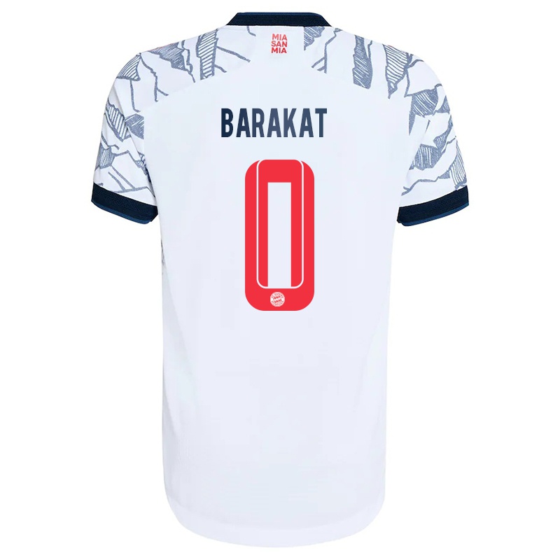 Mujer Camiseta Liam Barakat #0 Gris Blanco 3ª Equipación 2021/22 La Camisa