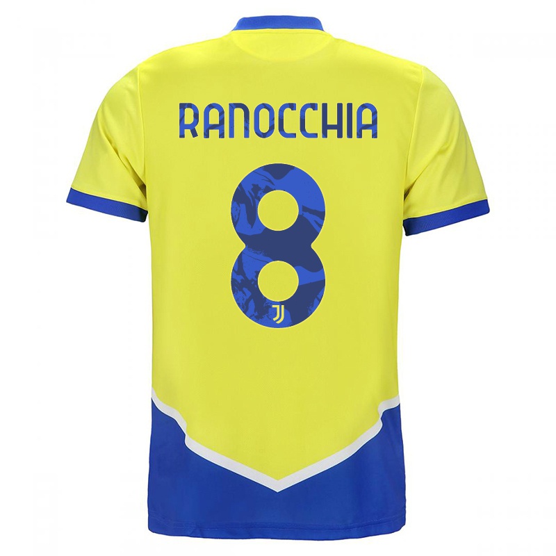 Mujer Camiseta Filippo Ranocchia #8 Azul Amarillo 3ª Equipación 2021/22 La Camisa