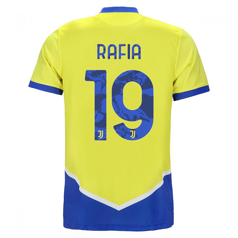 Mujer Camiseta Hamza Rafia #19 Azul Amarillo 3ª Equipación 2021/22 La Camisa