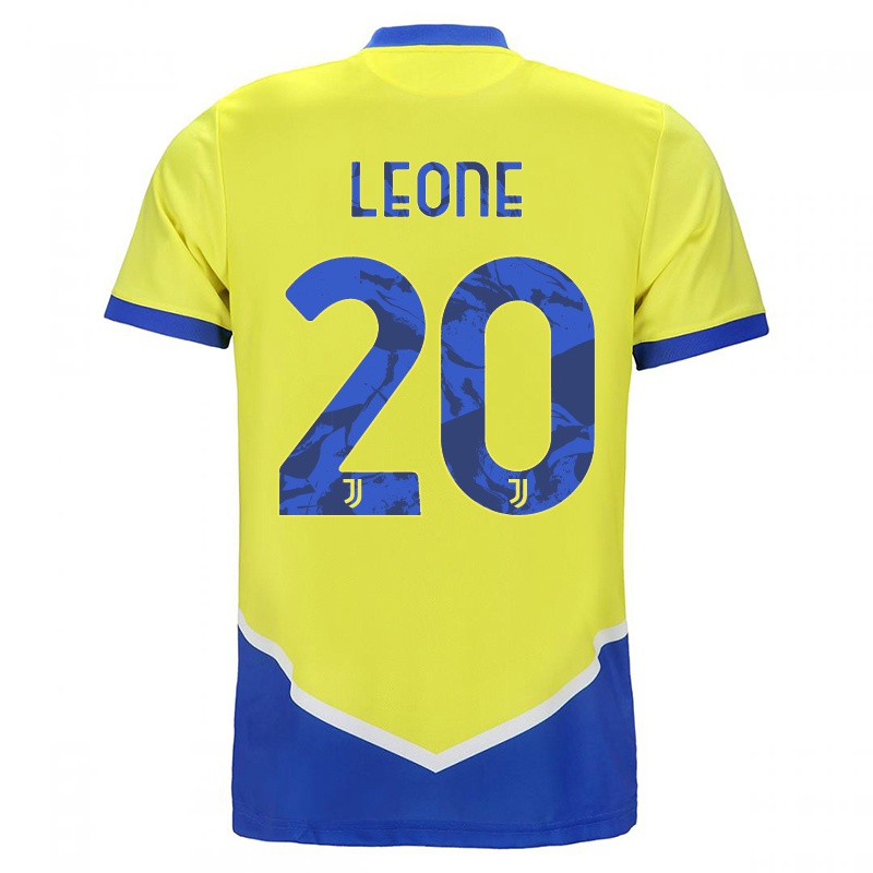 Mujer Camiseta Giuseppe Leone #20 Azul Amarillo 3ª Equipación 2021/22 La Camisa