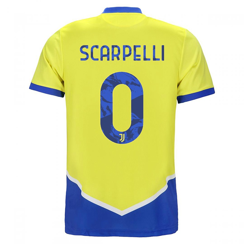 Mujer Camiseta Lorenza Scarpelli #0 Azul Amarillo 3ª Equipación 2021/22 La Camisa