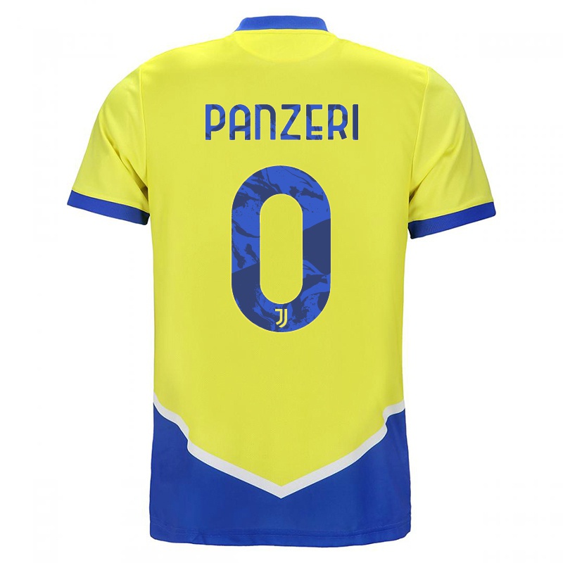 Mujer Camiseta Vanessa Panzeri #0 Azul Amarillo 3ª Equipación 2021/22 La Camisa