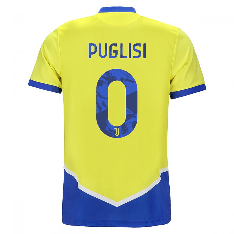 Mujer Camiseta Valentina Puglisi #0 Azul Amarillo 3ª Equipación 2021/22 La Camisa