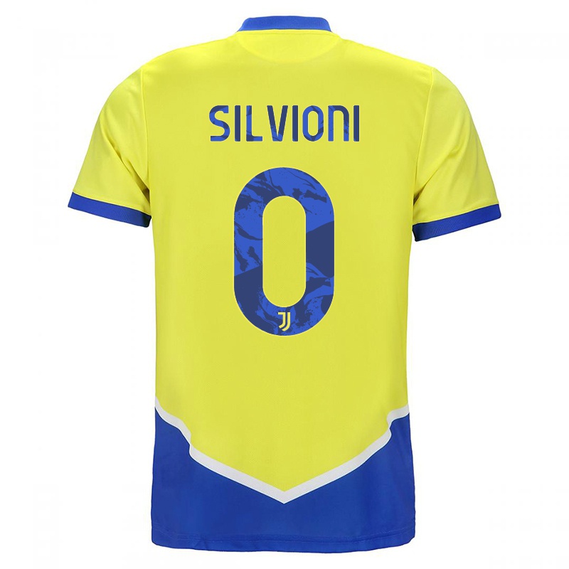 Mujer Camiseta Ludovica Silvioni #0 Azul Amarillo 3ª Equipación 2021/22 La Camisa